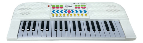 Órgano Teclado Musical Con Micrófono 42cm Color Blanco