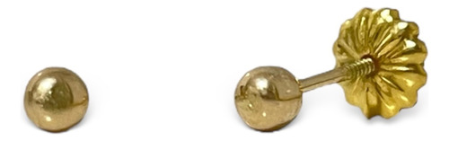 Aros Bolita Número 1 Oro 18k (18 Kilates)