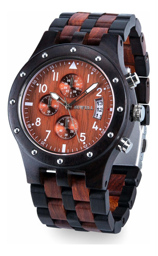 Reloj Hombre Bewell 109d-bkrd-z Cuarzo Pulso Madera En