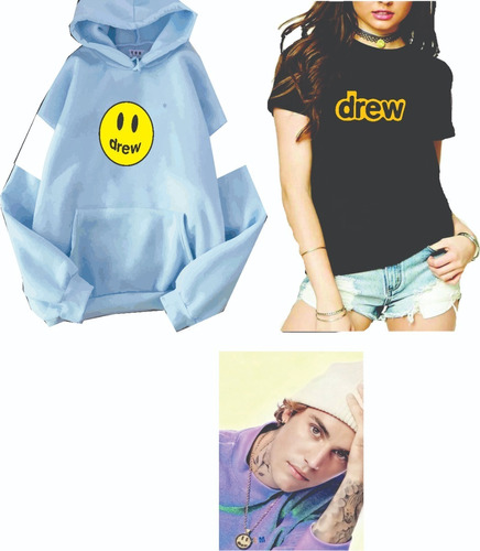 Sudadera Azul Playera Y Cojin Justin Bieber