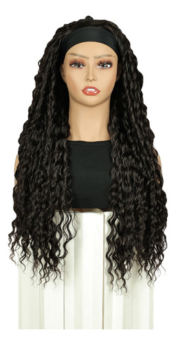 Diadema Queentas Pelucas De Cabello Largas Rizada Negra