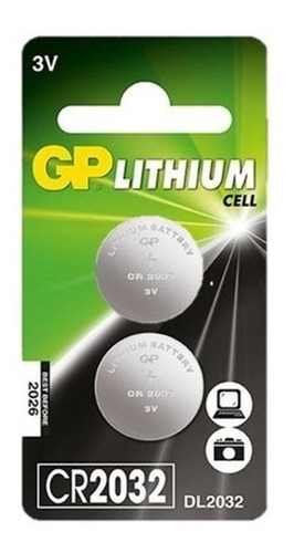 Pila Bateria Boton Gp Lithium Cr2032 3v Blister De 2 