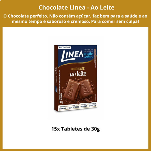 Chocolate Linea Diet Zero Açúcar Ao Leite 15 Barras 30g.