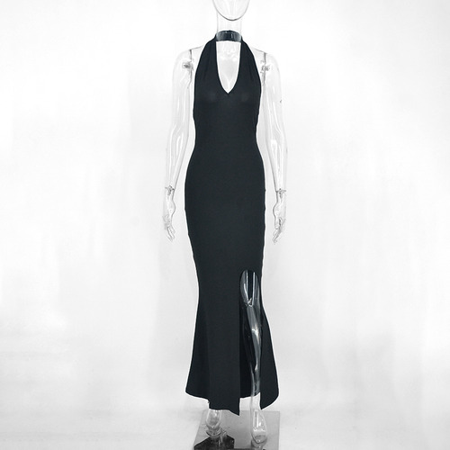 Vestido De Fiesta De Verano Sin Espalda Para Mujer, Maxi Hal