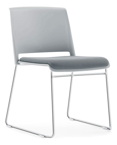 Silla Fija De Diálogo Para Oficina Línea Light Color Gris Material Del Tapizado Tela Acrílica