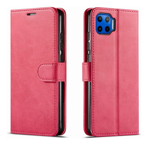 Funda Rosa Billetera Soporte Para Moto One 5g Uw