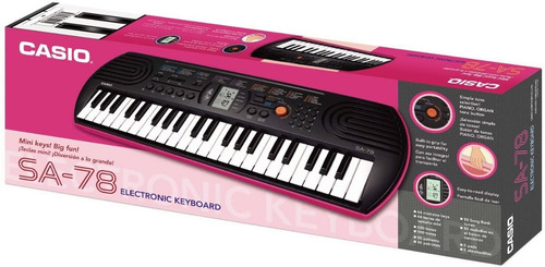Imagem 9 de 11 de Teclado musical Casio Mini SA-78 44 teclas preto/rosa