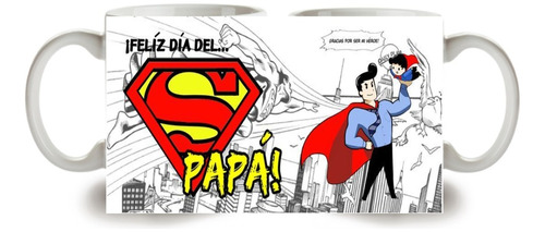 Taza Día Del Padre Diseño De Comic Superman 