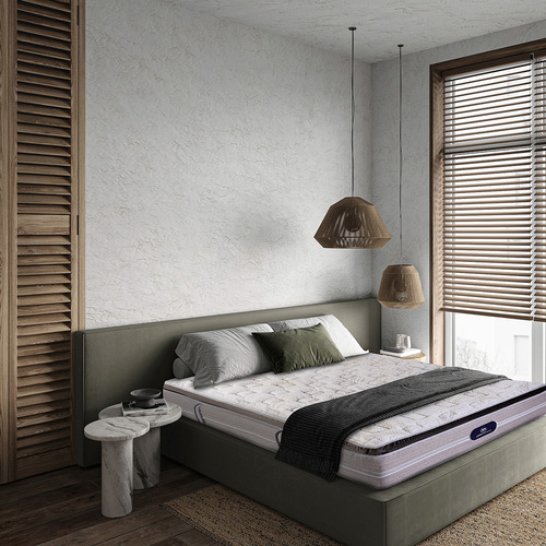 Colchón Queen Size Haus Serta Suave 34 Cm Beige