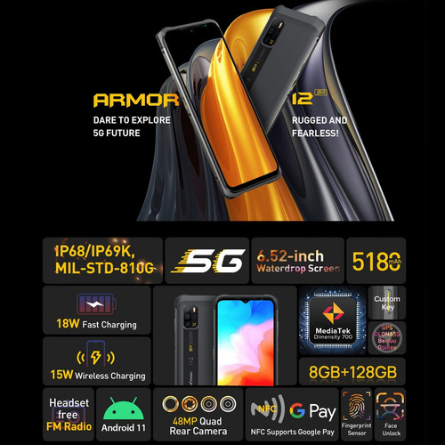 Armor 12 | Celular Dualsim Resistente Batería 5.180mah | 5g
