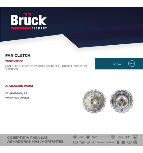 Fan Clutch Nissan Pick Up Estaquitas D22 Urvan 2.5 Lt Diesel
