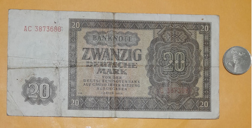 Billete De 20 Marcos, Alemania (rda) Año 1948, Buen Estado
