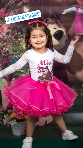 Tutu Y Remera Masha Y El Oso Personalizado