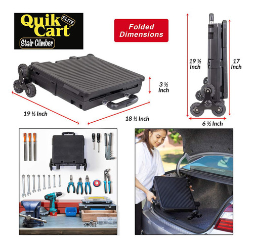 Carrito Multiuso Plegable Quik Cart 20 Kg De Carga Máxima