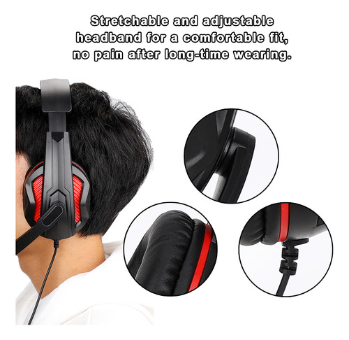 Gaming Headphone 3.5mm Competitive Headset Microphone Wired
