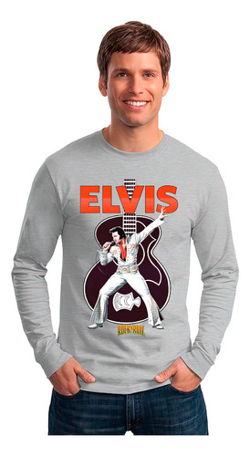 Polera Manga Larga Elvis Presley Cantante Todas Las Tallas 1