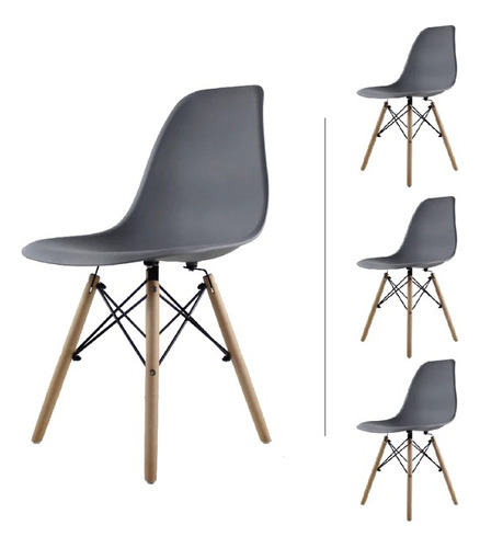 Paquete De 4 Sillas De Plastico De Comedor Oslo Eco Eames