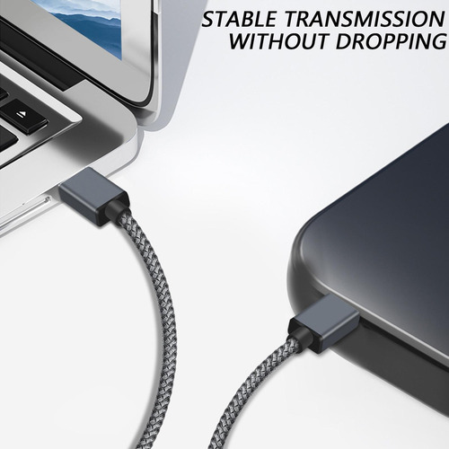 2 Cable De Extensión Usb 3.0 Macho A Hembra Nylon 0,5 M