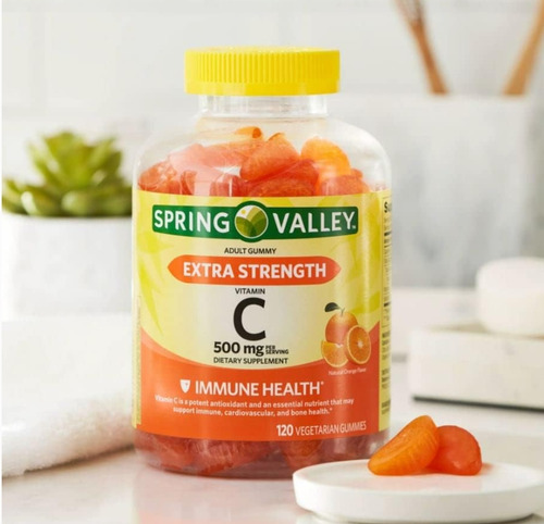 Spring Valley Vitamina C 500mg 120 Gomitas Sabor Naranja 