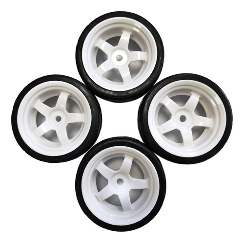 . 4 Pack 63mm Rc Car Deriva Pneus Com Cubos De Roda Estilo 4