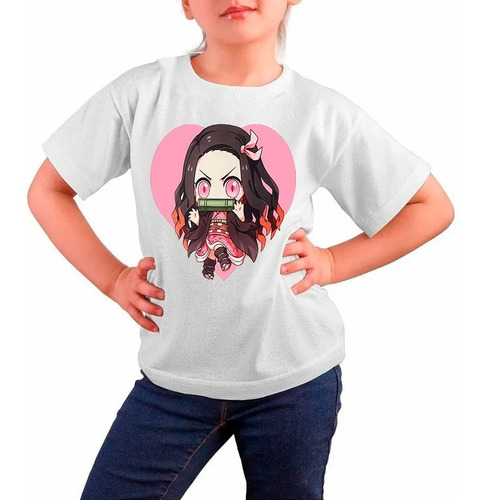 Polera Estampada Algodón Niña Nezuko Exclusiva Moda 2022 003