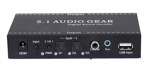 Nk-a6l 5.1 Audio Gear Digital Audio Decodificador De Sonido