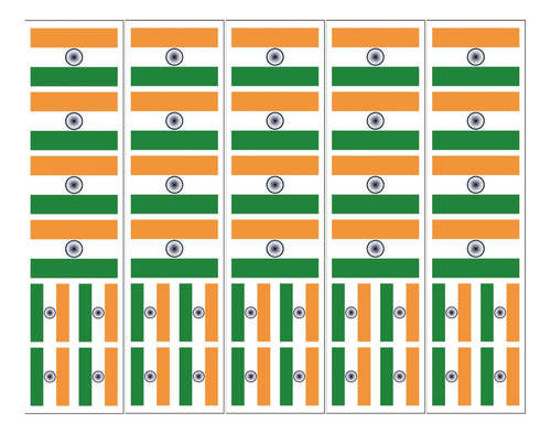 40 Pegatinas Removibles: Bandera India, Obsequios De Fiesta 