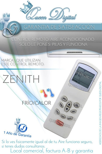Control Remoto Aire Acondicionado Para Zenith R81/e