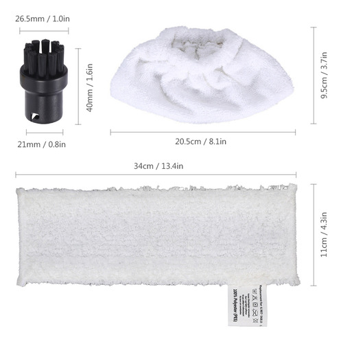 Kit De Cepillo Y Paño Limpiador A Vapor Para Kaher Sc Easyfi