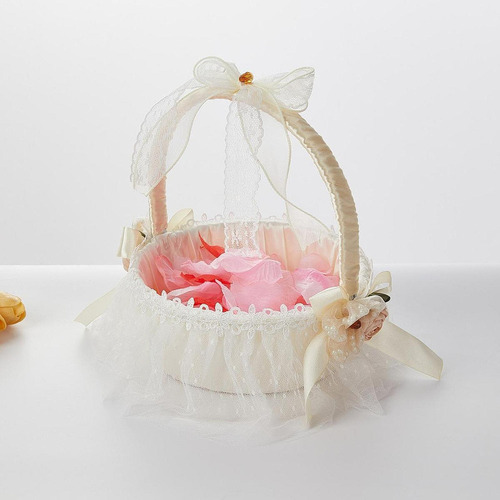 Cesta De Flores Para Boda, Cesta Para Niña De , Ligera, Con