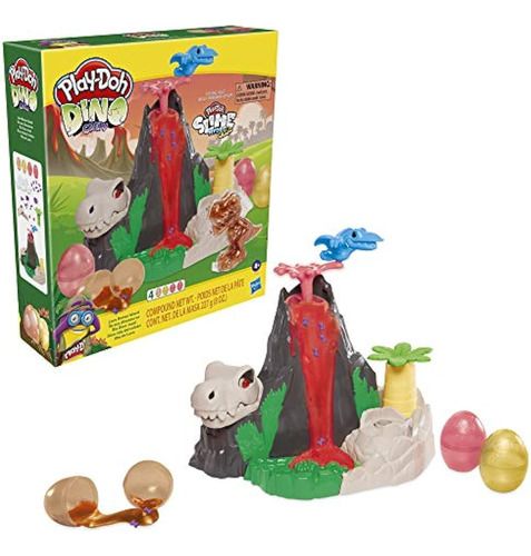 Play-doh Slime Dino Crew Lava Bones Island Volcano Playset C