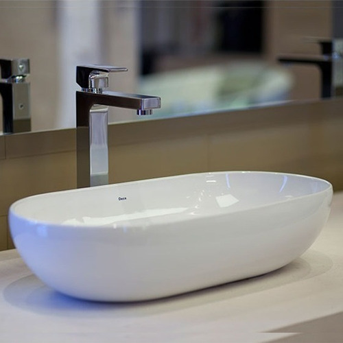 Bacha Baño Lavatorio De Apoyo Deca L106 Loza Blanca Ovalada