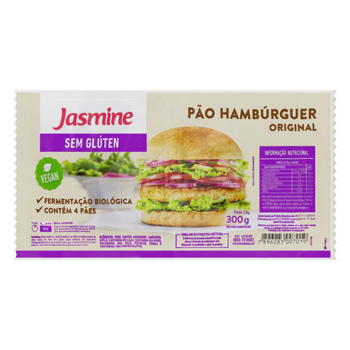 Imagem 1 de 1 de Pão para Hambúrguer Original sem Glúten Jasmine Pacote 300g