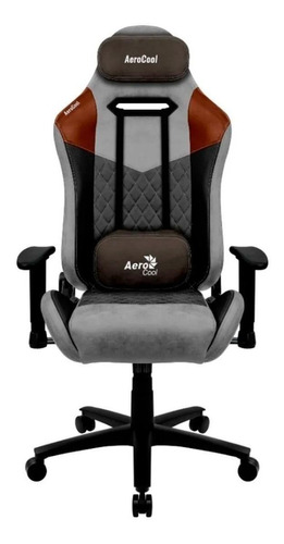 Silla de escritorio AeroCool Duke gamer ergonómica  tan gray con tapizado de cuero sintético y gamuza sintética