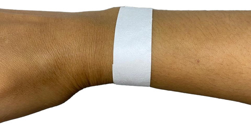 Pulseras Lisas Papel Tyvek Pack 1000 Seguridad Vip Fiestas Blanco