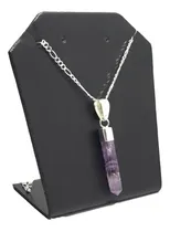 Comprar Dije Cuarzo Morado Plata 925 Y Cadena 3x1 60x2 Cc11