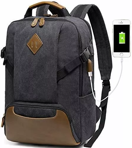 Mochila Vintage Para Hombre, Mochila Para Portátil De Lona K