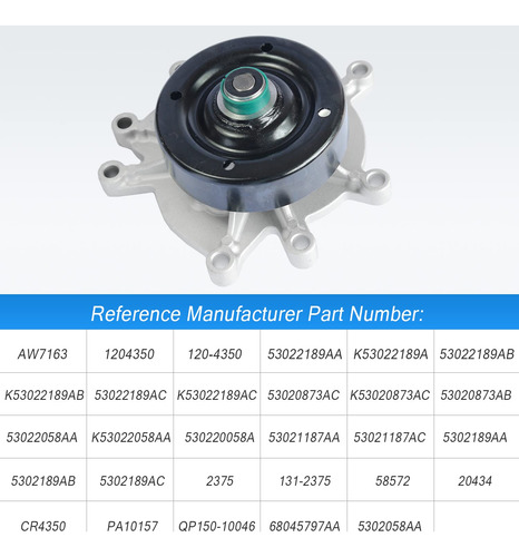 Bomba Agua Junta Repuesto Para Commander Dodge Ram Dakota