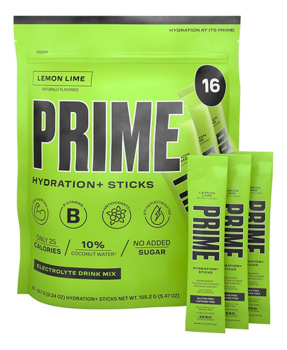 Prime Hydration + Paquete De Palitos | Limon Lime | Mezcla D