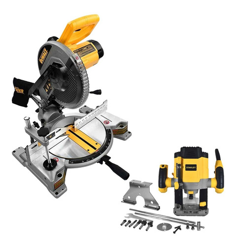 Sierra Ingleteadora Dw714-b3 10 Dewalt + Router Stanley