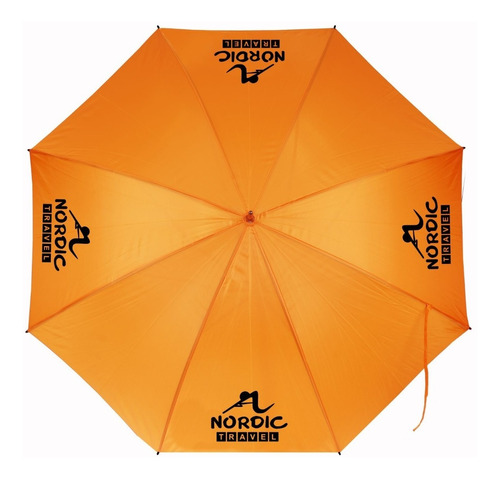 Imagen 1 de 7 de 5 Paraguas Naranjas Gigantes Con Tu Logo Impreso En Negro
