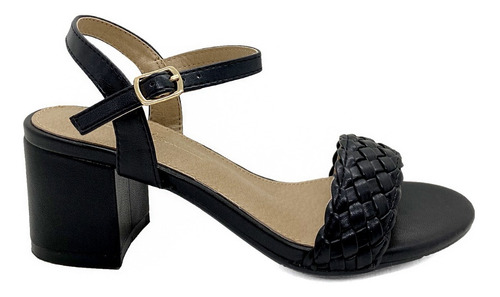 Imagen 2 de 6 de Sandalias Lady Stork Vestir Mujer Taco 6 Cm Trenzada Pulsera