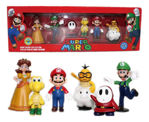 Super Mario Bros Coleccion Set6 Figuras, Caja,2nd Generation