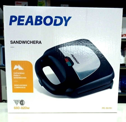 Imagen 2 de 4 de Sandwichera Peabody Pe-s6191 4 Triángulos 680-820w