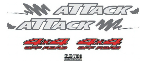 Kit Adesivos Nissan Frontier Attack 4x4 2.8tdi 2002 A 2008 Cor Padrão