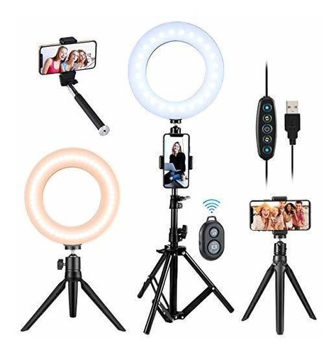 Anillo Luz Tripode Kit Para Selfie Telefono Belleza