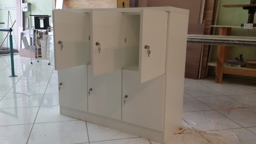 Guarda Volume Locker Em Madeira 6 Portas Mdf 15 Mm