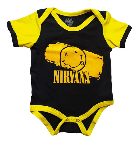 Mameluco Body Bebé Nirvana Grunge Rock Clover Baby