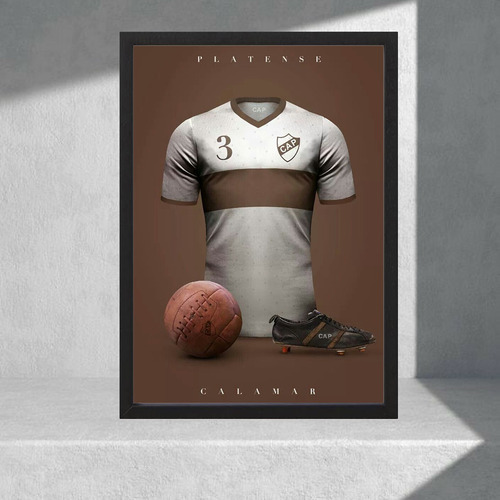 Cuadro Decorativo Club Atlético Platense 05 - A3 30x40 Cm Marrón Negro