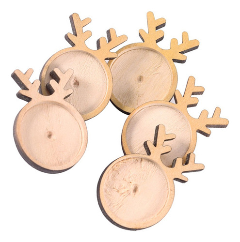 Broche De Madera Con Bisel, Soporte Inferior, 5 Piezas